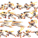 Sprites illustrating the complex animation of Street Fighter III’s Makoto. (Sprites: Telebunny.net)